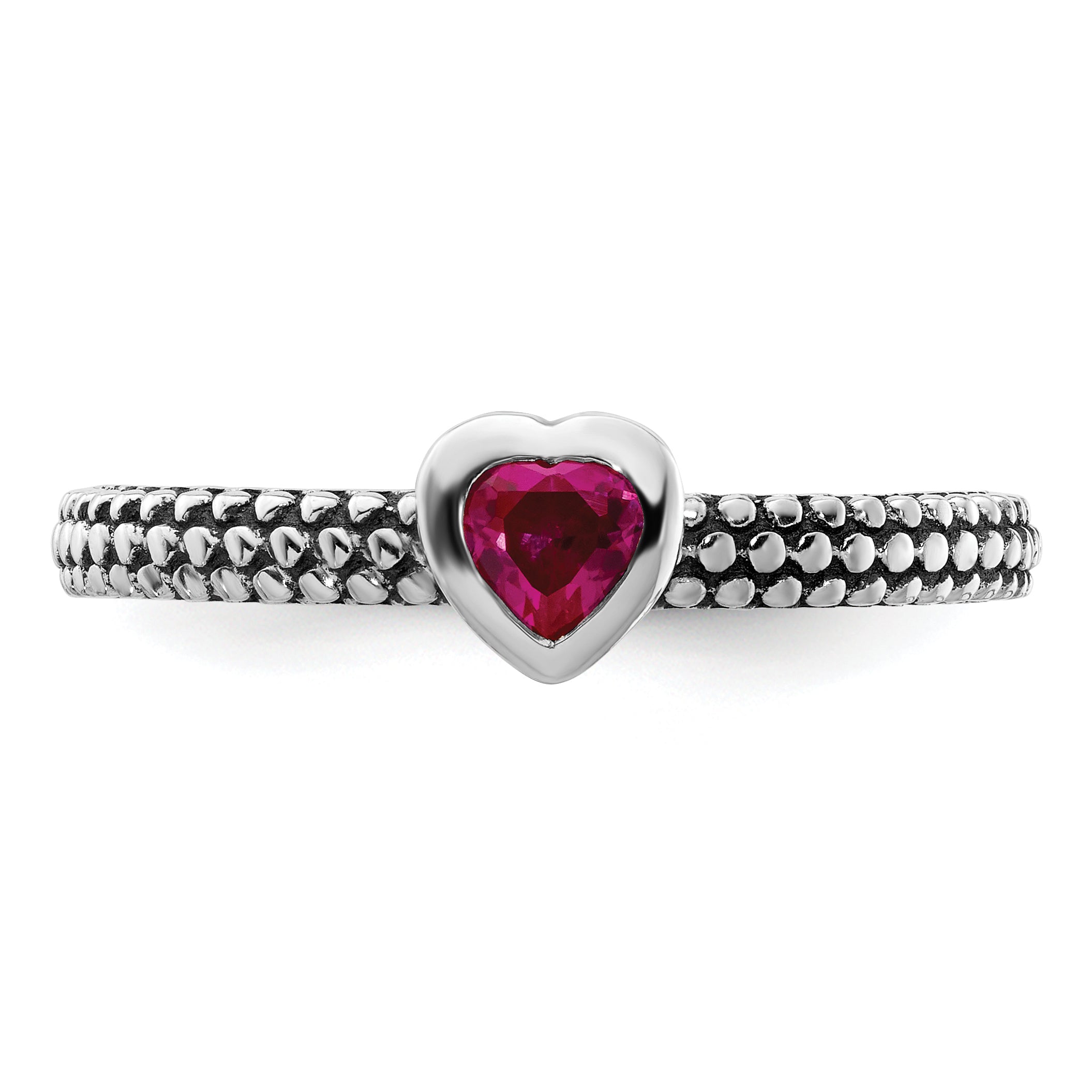 Sterlingsilber Stapelbar Expressions Poliert Cr.r Herz Ring
