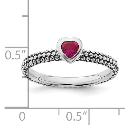 Sterlingsilber Stapelbar Expressions Poliert Cr.r Herz Ring