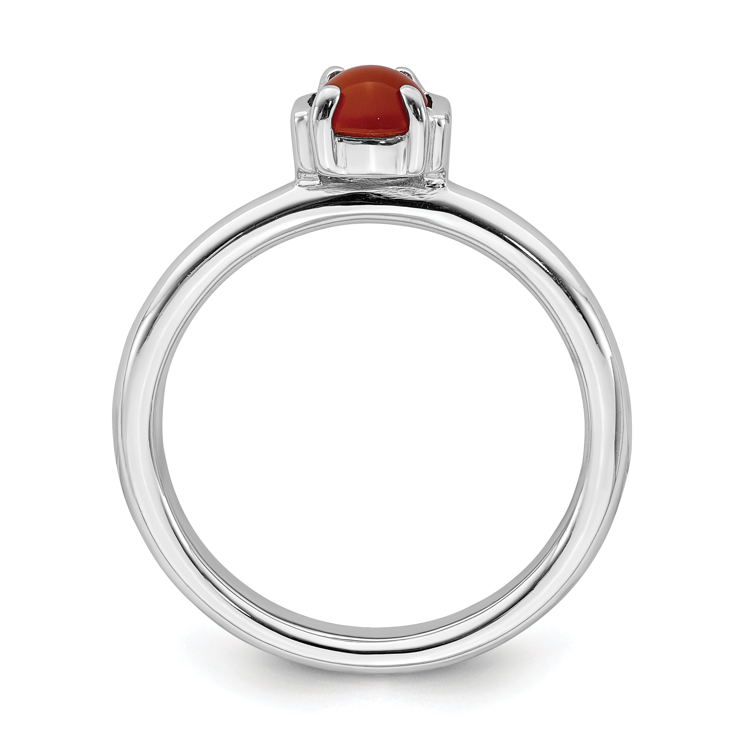 Sterlingsilber Stapelbar Expressions Poliert Rot Achat Ring
