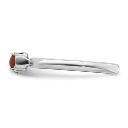 Sterlingsilber Stapelbar Expressions Poliert Rot Achat Ring