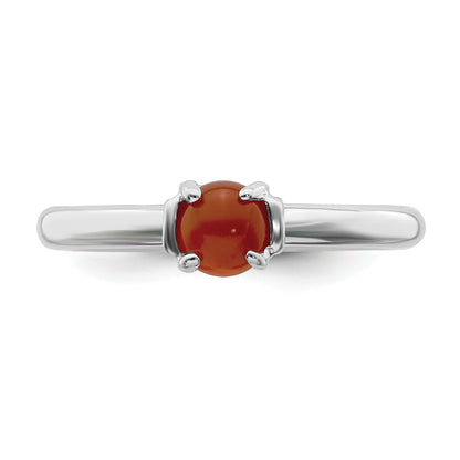 Sterlingsilber Stapelbar Expressions Poliert Rot Achat Ring