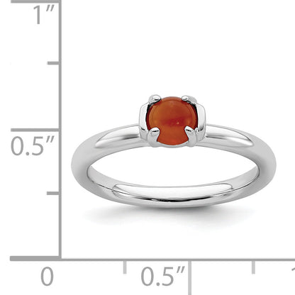 Sterlingsilber Stapelbar Expressions Poliert Rot Achat Ring