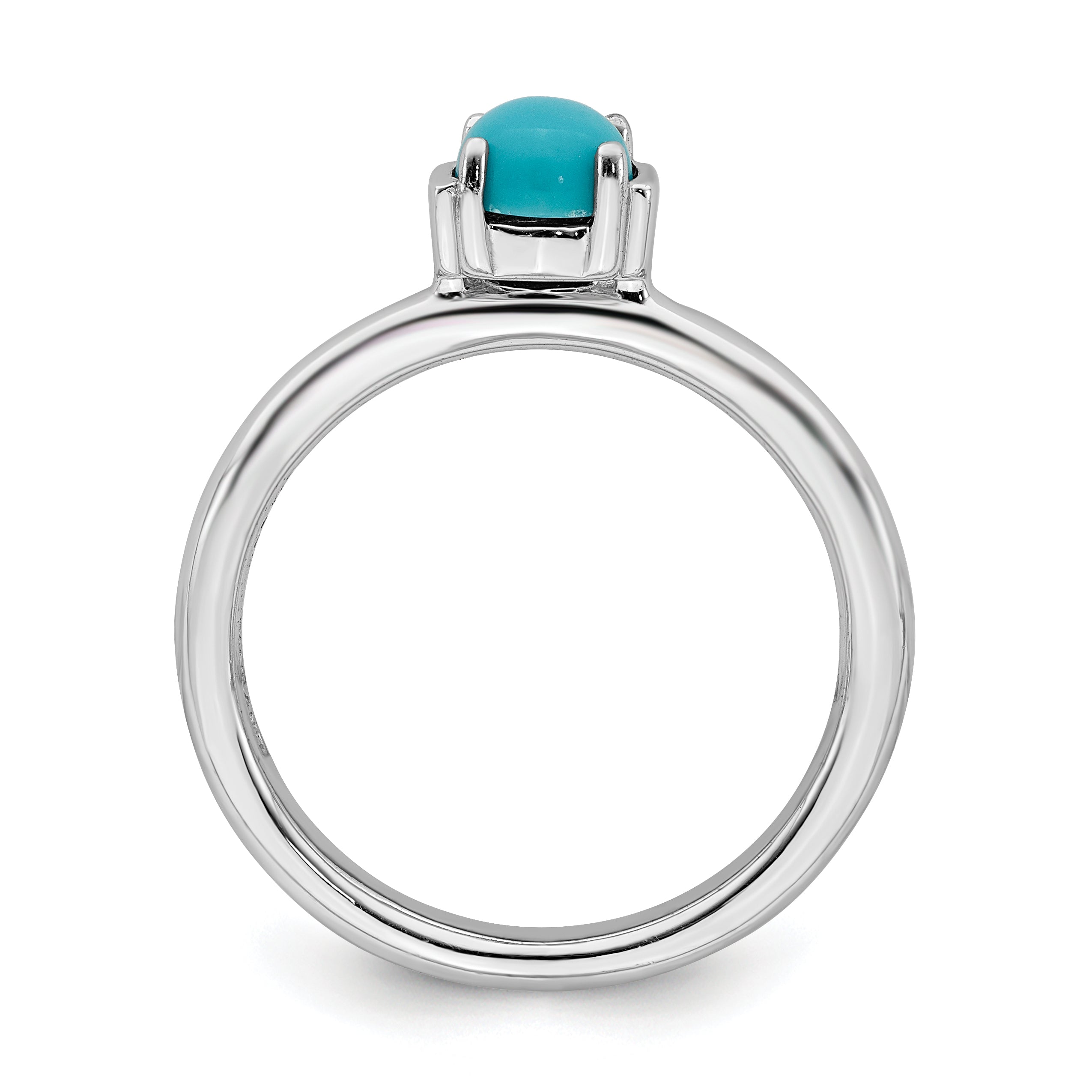 Sterlingsilber Stapelbar Expressions Poliert Türkis Ring