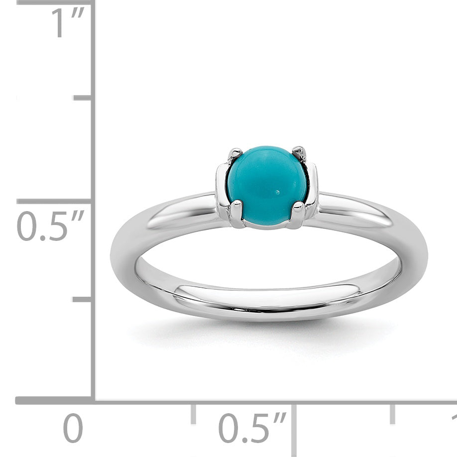 Sterlingsilber Stapelbar Expressions Poliert Türkis Ring