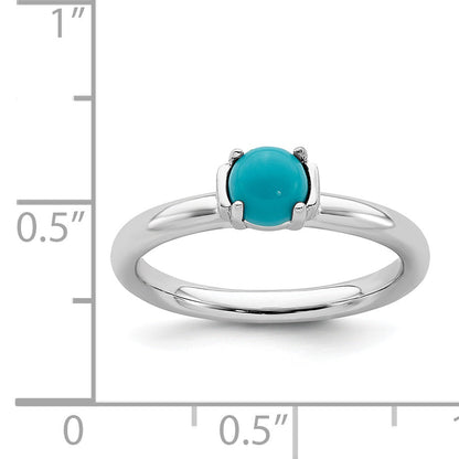 Sterlingsilber Stapelbar Expressions Poliert Türkis Ring