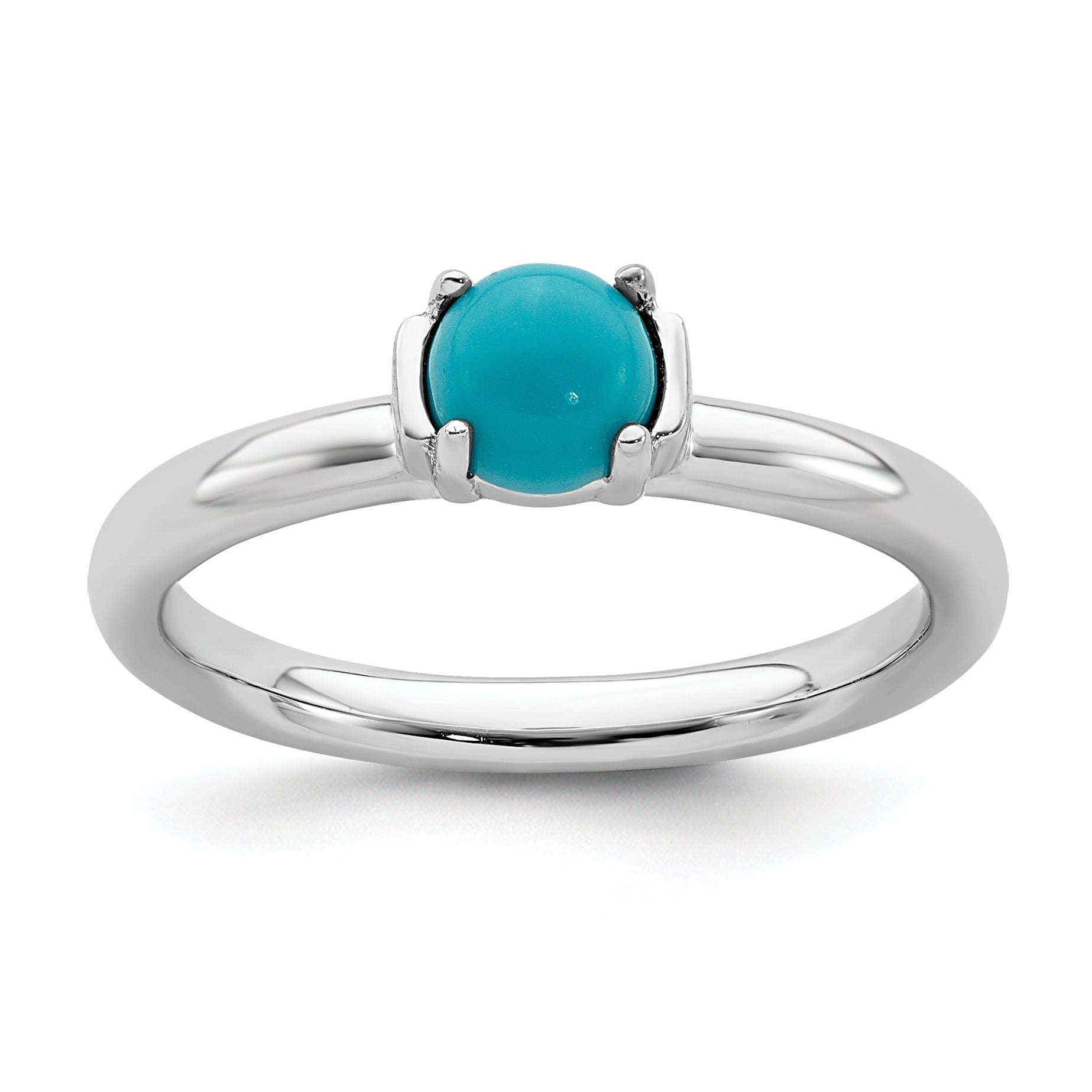 Sterlingsilber Stapelbar Expressions Poliert Türkis Ring