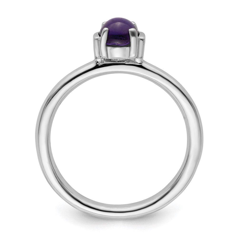 Sterlingsilber Stapelbar Expressions Poliert Amethyst Ring