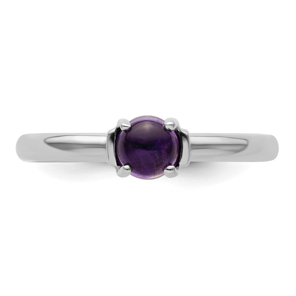 Sterlingsilber Stapelbar Expressions Poliert Amethyst Ring