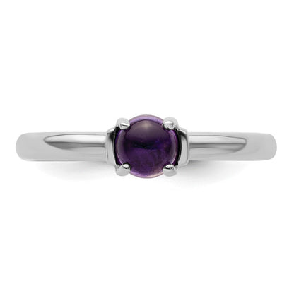 Sterlingsilber Stapelbar Expressions Poliert Amethyst Ring