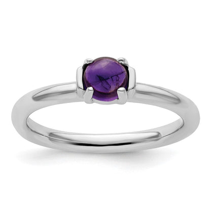 Sterlingsilber Stapelbar Expressions Poliert Amethyst Ring