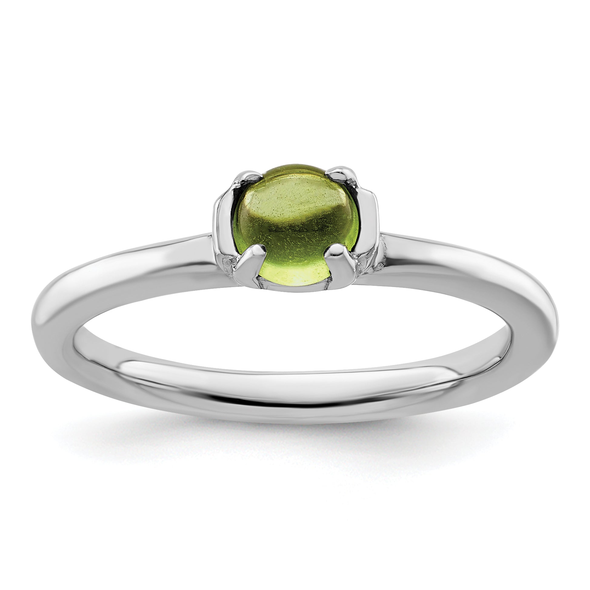 Sterlingsilber Stapelbar Expressions Poliert Peridot Ring