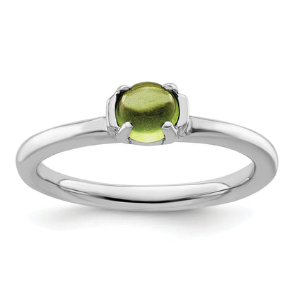 Sterlingsilber Stapelbar Expressions Poliert Peridot Ring