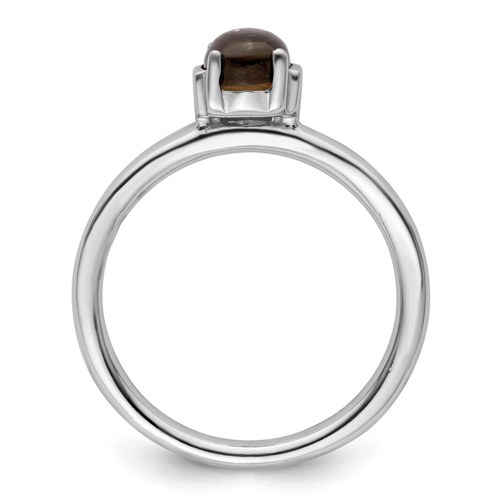 Sterlingsilber Stapelbar Expressions Poliert Rauch Quarz Ring