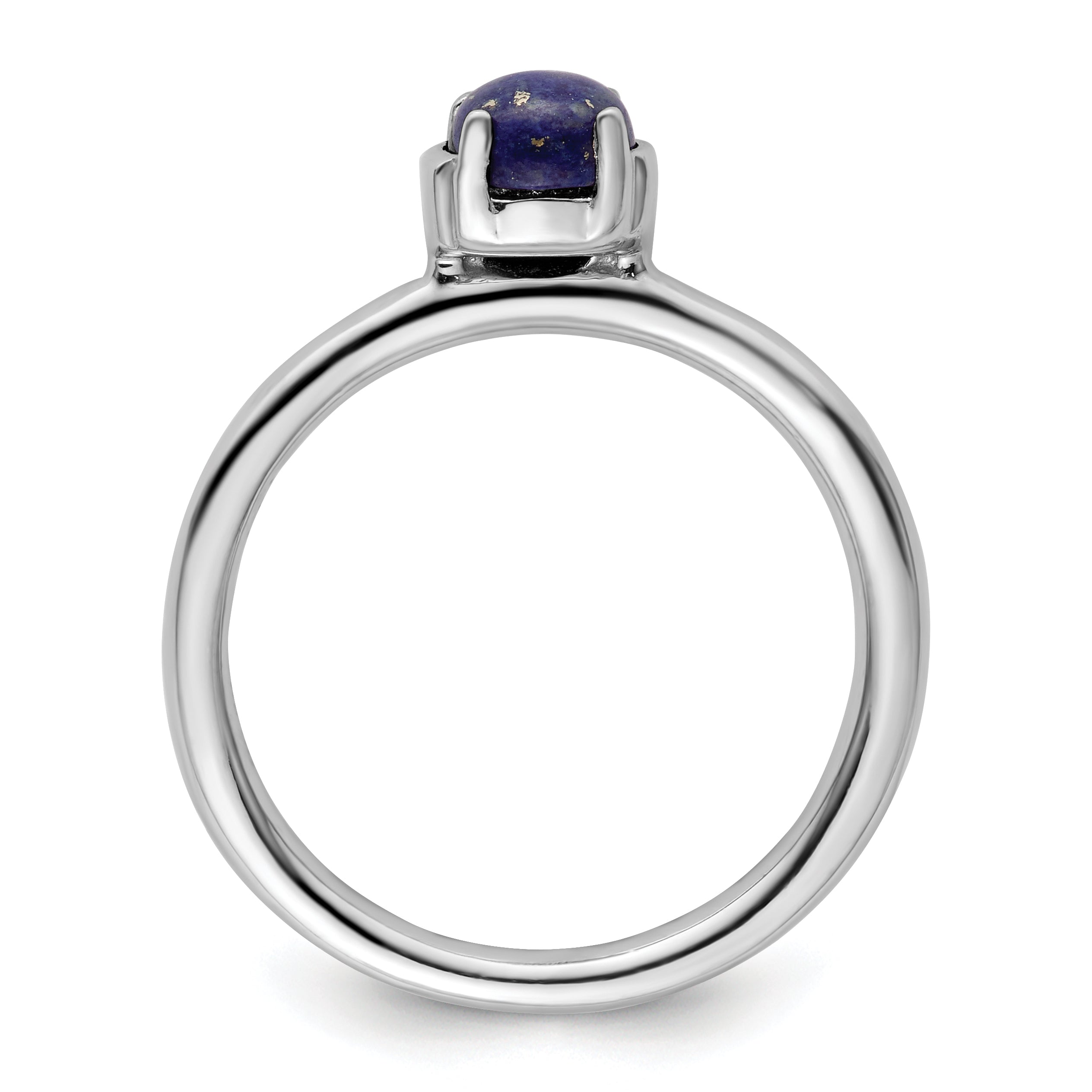 Sterlingsilber Stapelbar Expressions Poliert Blau Lapis Ring