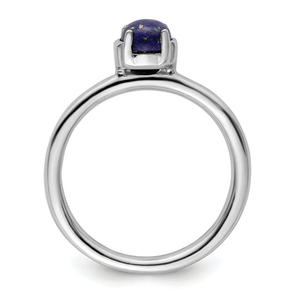 Sterlingsilber Stapelbar Expressions Poliert Blau Lapis Ring