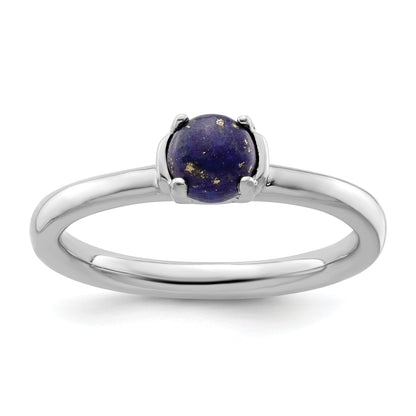 Sterlingsilber Stapelbar Expressions Poliert Blau Lapis Ring