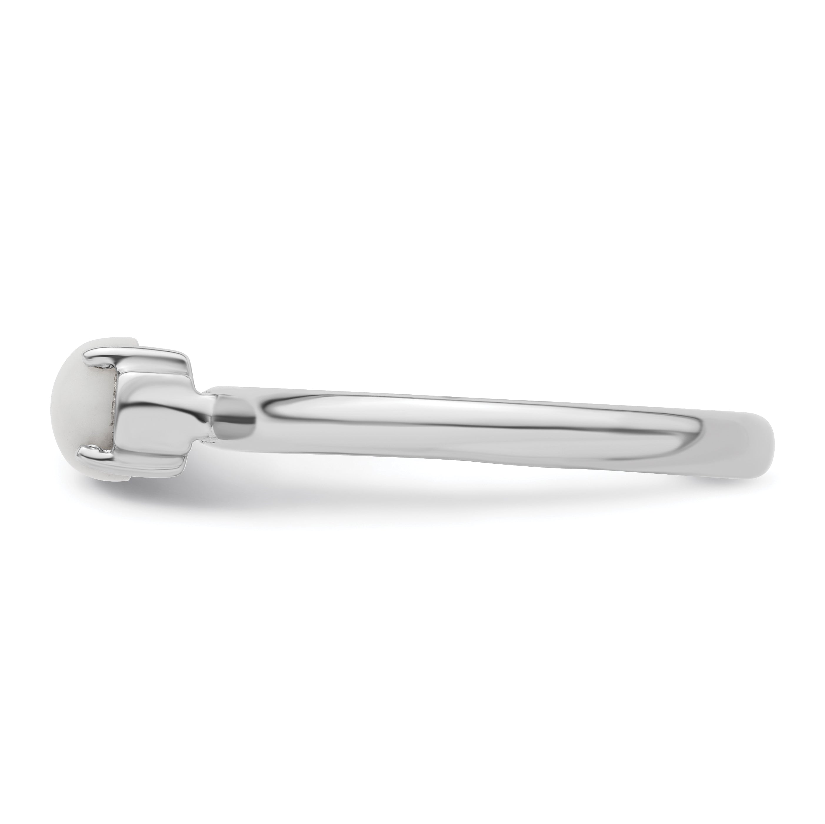 Sterlingsilber Stapelbar Expressions Poliert Weiß Achat Ring