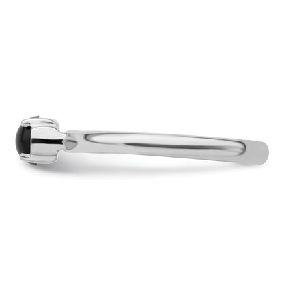 Sterlingsilber Stapelbar Expressions Poliert Schwarz Achat Ring