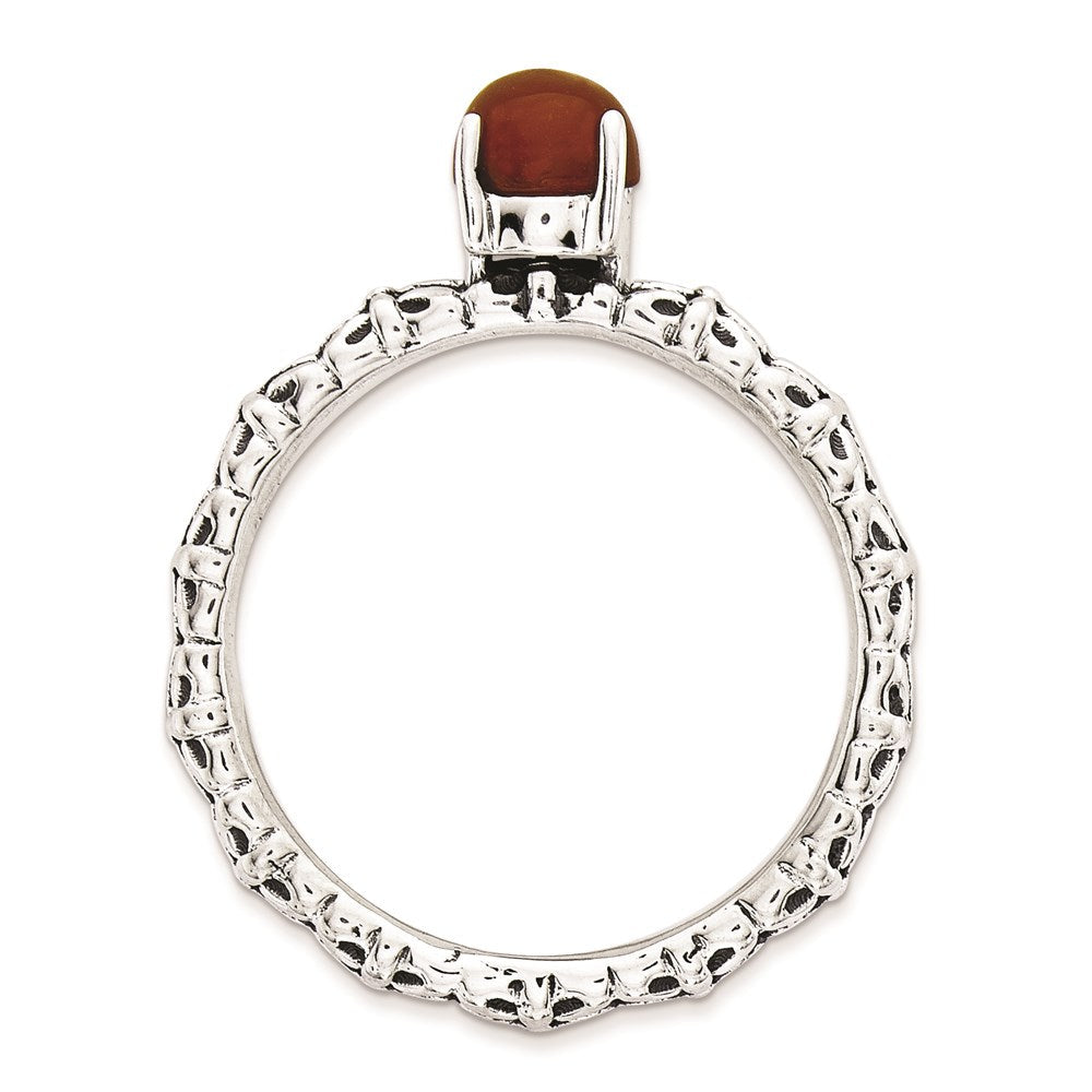 Sterlingsilber Stapelbar Expressions Antikisiert Rot Achat Ring