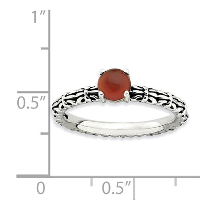 Sterlingsilber Stapelbar Expressions Antikisiert Rot Achat Ring