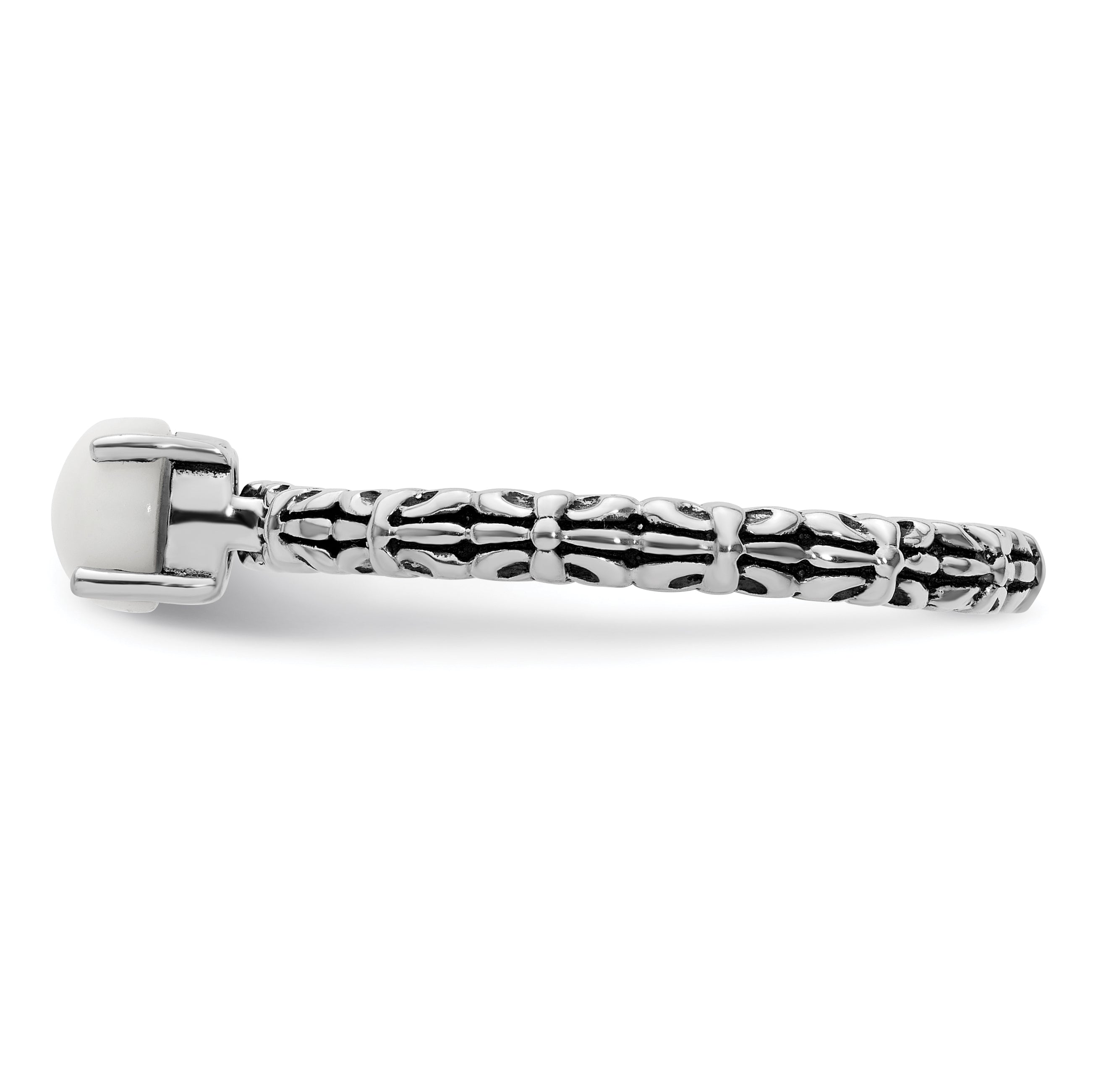 Sterlingsilber Stapelbar Expressions Antikisiert Weiß Achat Ring