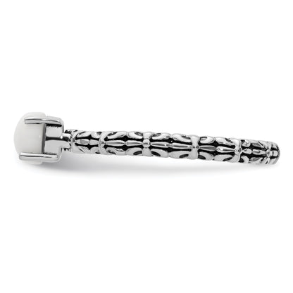 Sterlingsilber Stapelbar Expressions Antikisiert Weiß Achat Ring