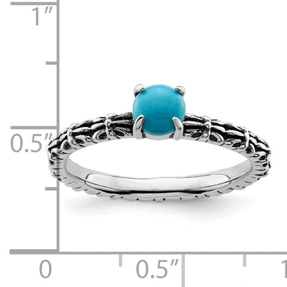 Sterlingsilber Stapelbar Expressions Antikisiert Türkis Ring