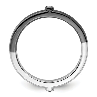 Sterlingsilber Stapelbar Expressions Poliert Halb Weiß/black Diamant Ring