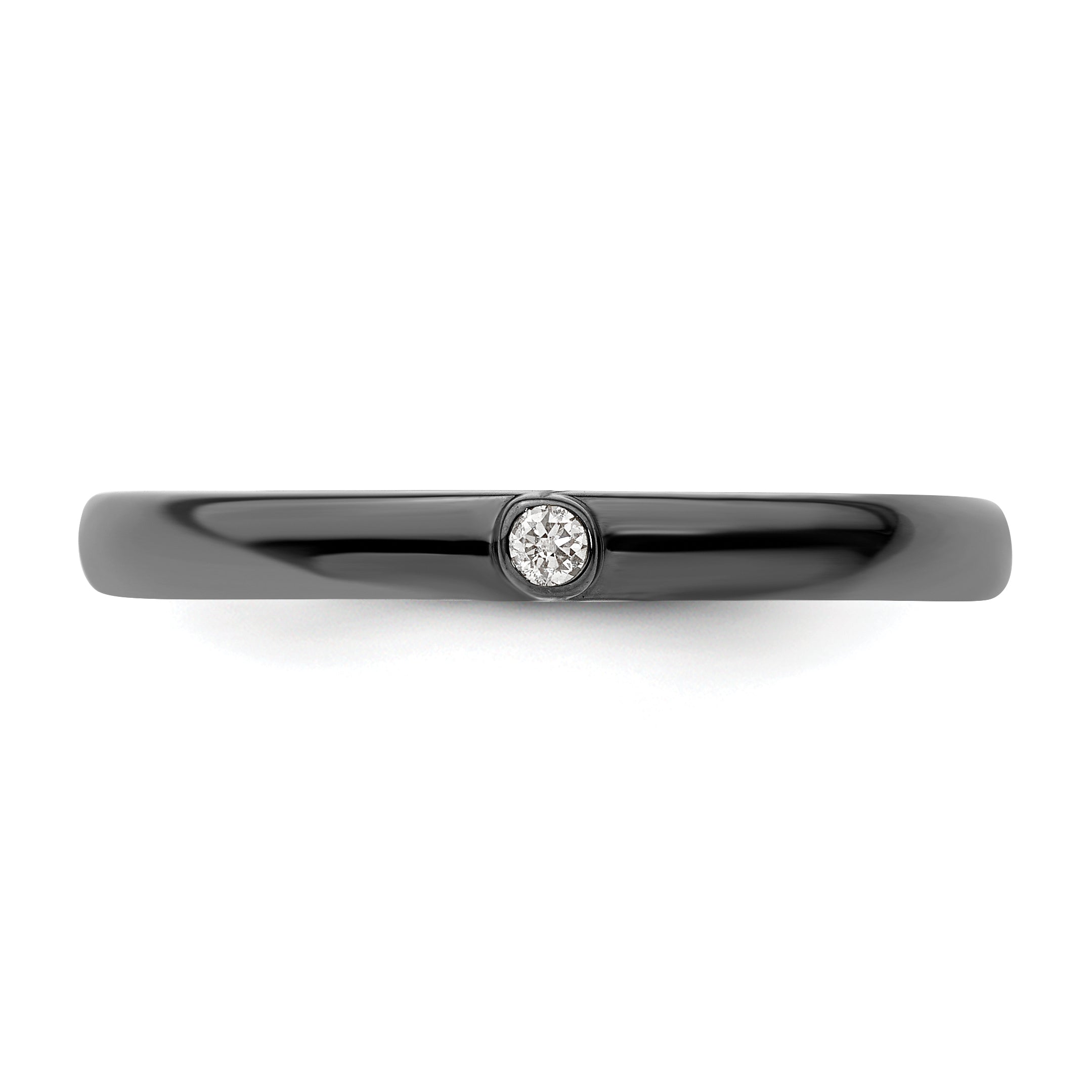 Sterlingsilber Stapelbar Expressions Poliert Halb Weiß/black Diamant Ring