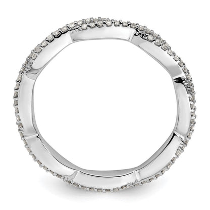 Sterlingsilber Stapelbar Expressions Poliert Diamant Ring