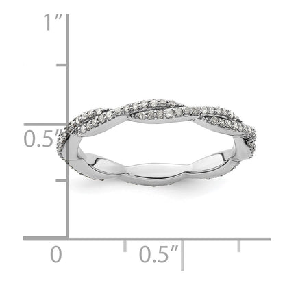 Sterlingsilber Stapelbar Expressions Poliert Diamant Ring