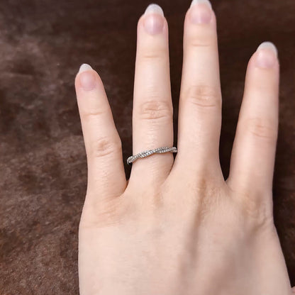 Sterlingsilber Stapelbar Expressions Poliert Diamant Ring