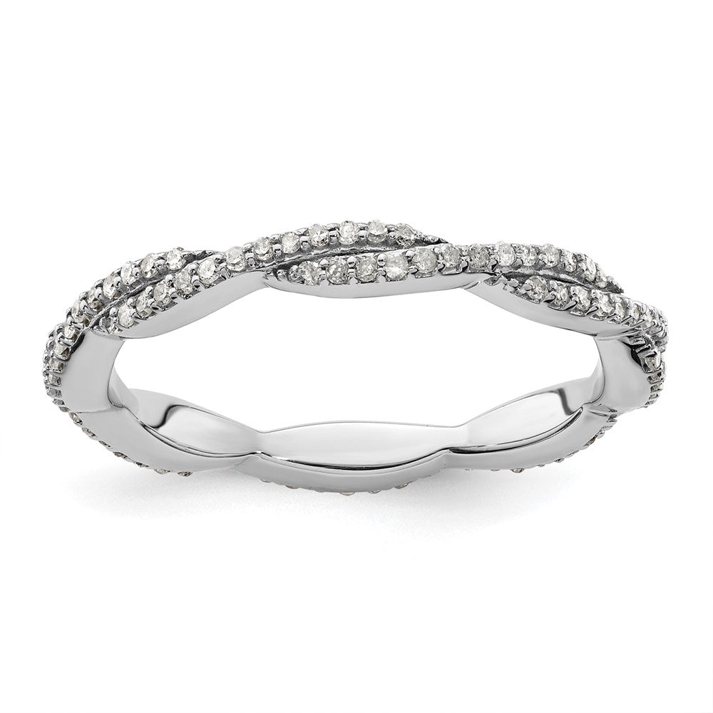 Sterlingsilber Stapelbar Expressions Poliert Diamant Ring