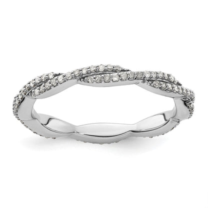 Sterlingsilber Stapelbar Expressions Poliert Diamant Ring