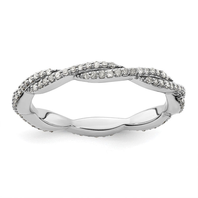 Sterlingsilber Stapelbar Expressions Poliert Diamant Ring