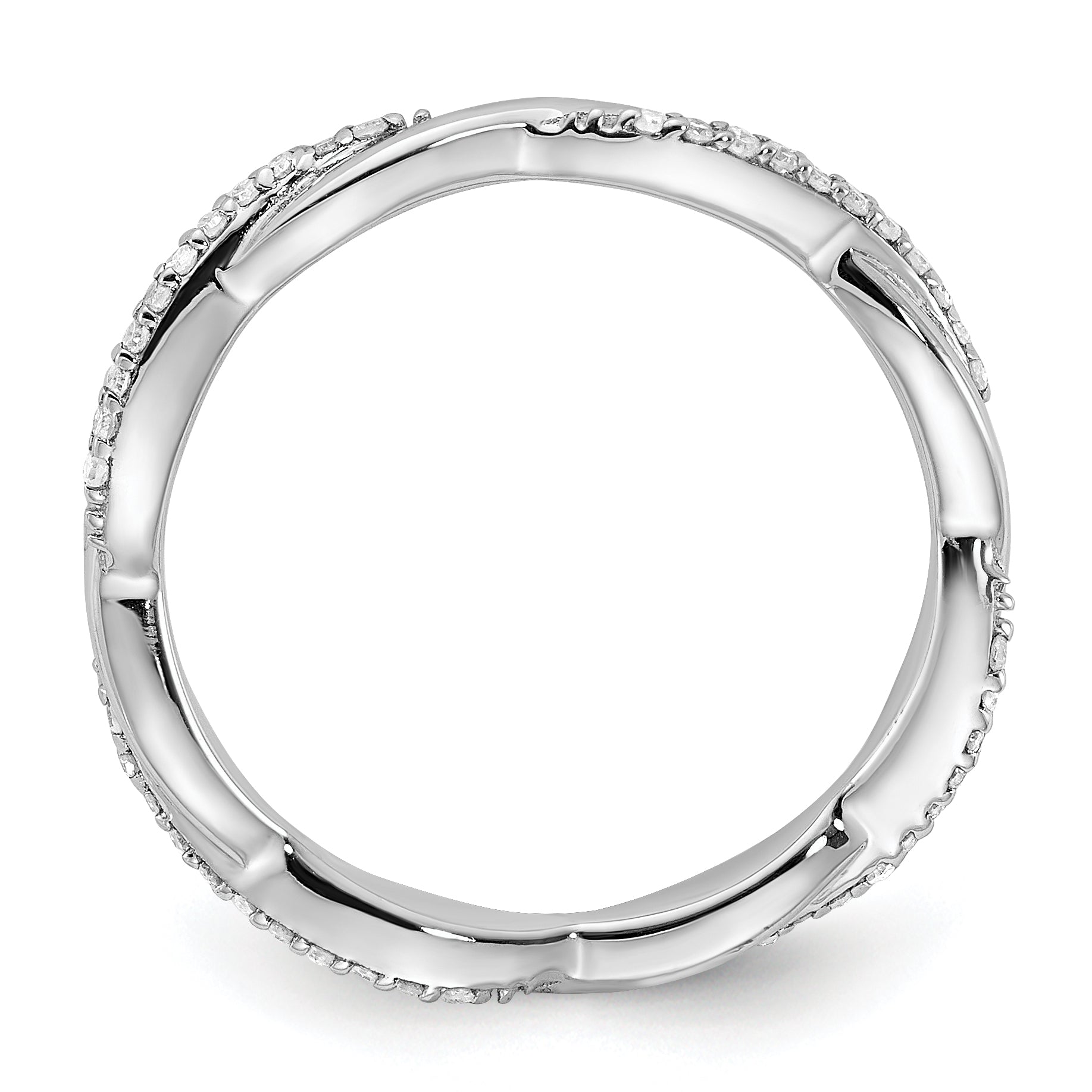Sterlingsilber Stapelbar Expressions Poliert Diamant Ring