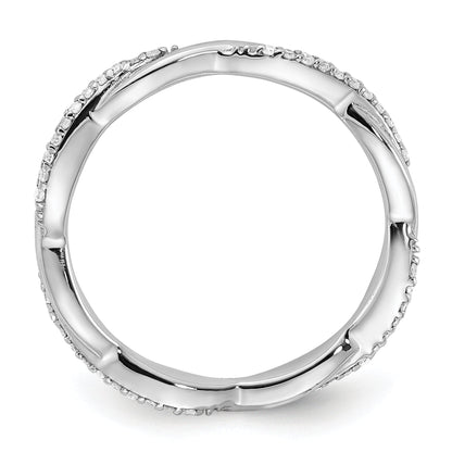Sterlingsilber Stapelbar Expressions Poliert Diamant Ring