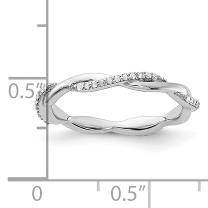 Sterlingsilber Stapelbar Expressions Poliert Diamant Ring