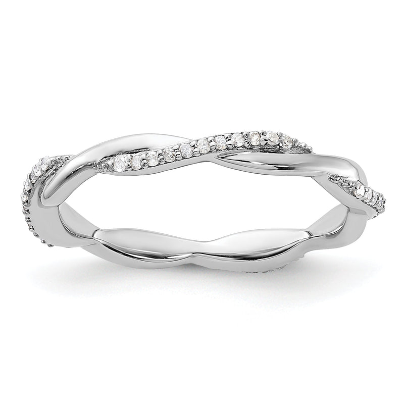 Sterlingsilber Stapelbar Expressions Poliert Diamant Ring