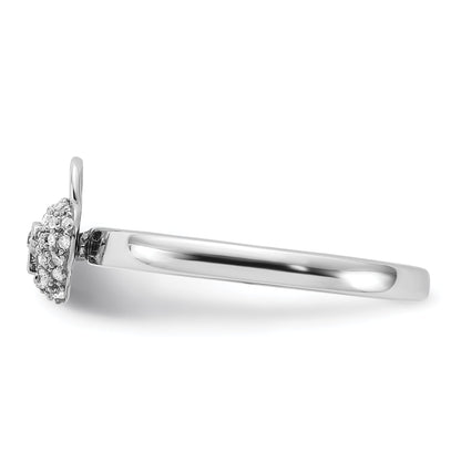 Sterlingsilber Stapelbar Expressions Poliert Diamant Herz Schloss Ring
