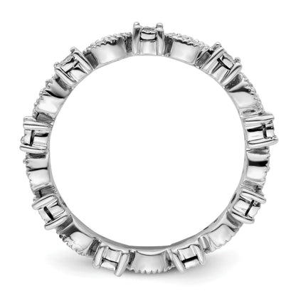 Sterlingsilber Stapelbar Expressions Poliert Diamant Ring