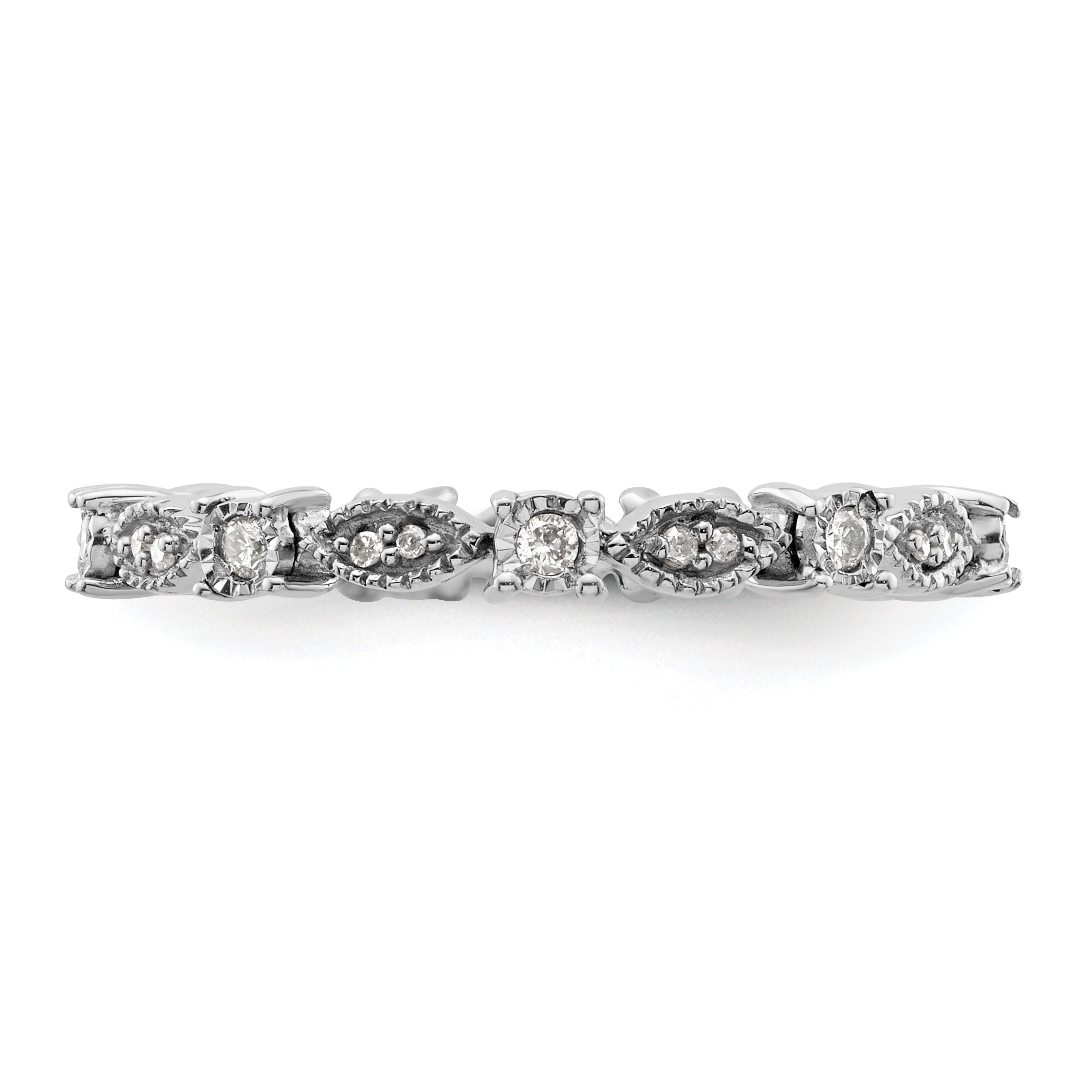 Sterlingsilber Stapelbar Expressions Poliert Diamant Ring