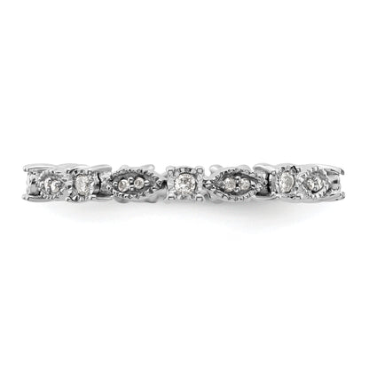 Sterlingsilber Stapelbar Expressions Poliert Diamant Ring