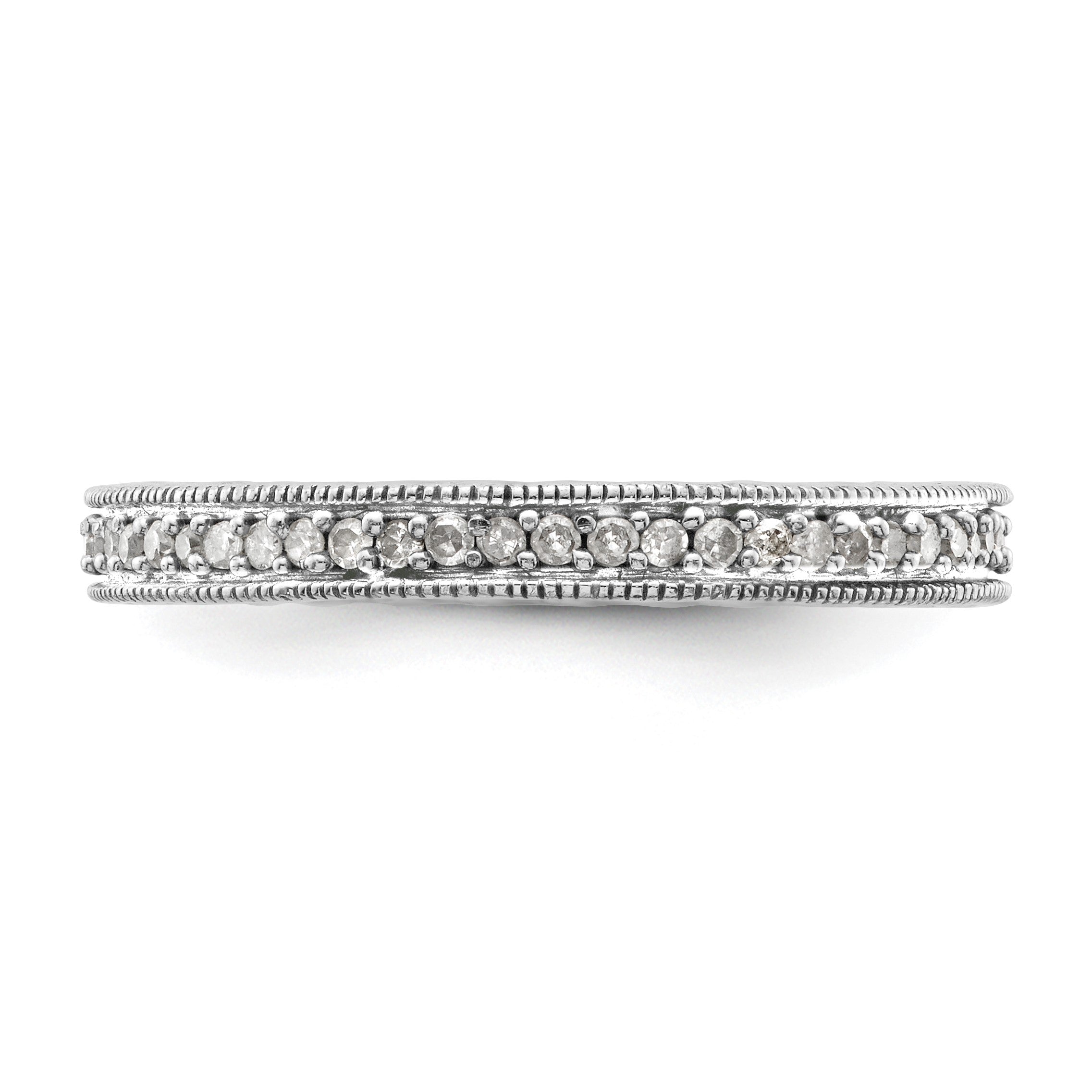 Sterlingsilber Stapelbar Expressions Poliert Diamant Ring