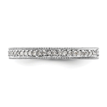 Sterlingsilber Stapelbar Expressions Poliert Diamant Ring