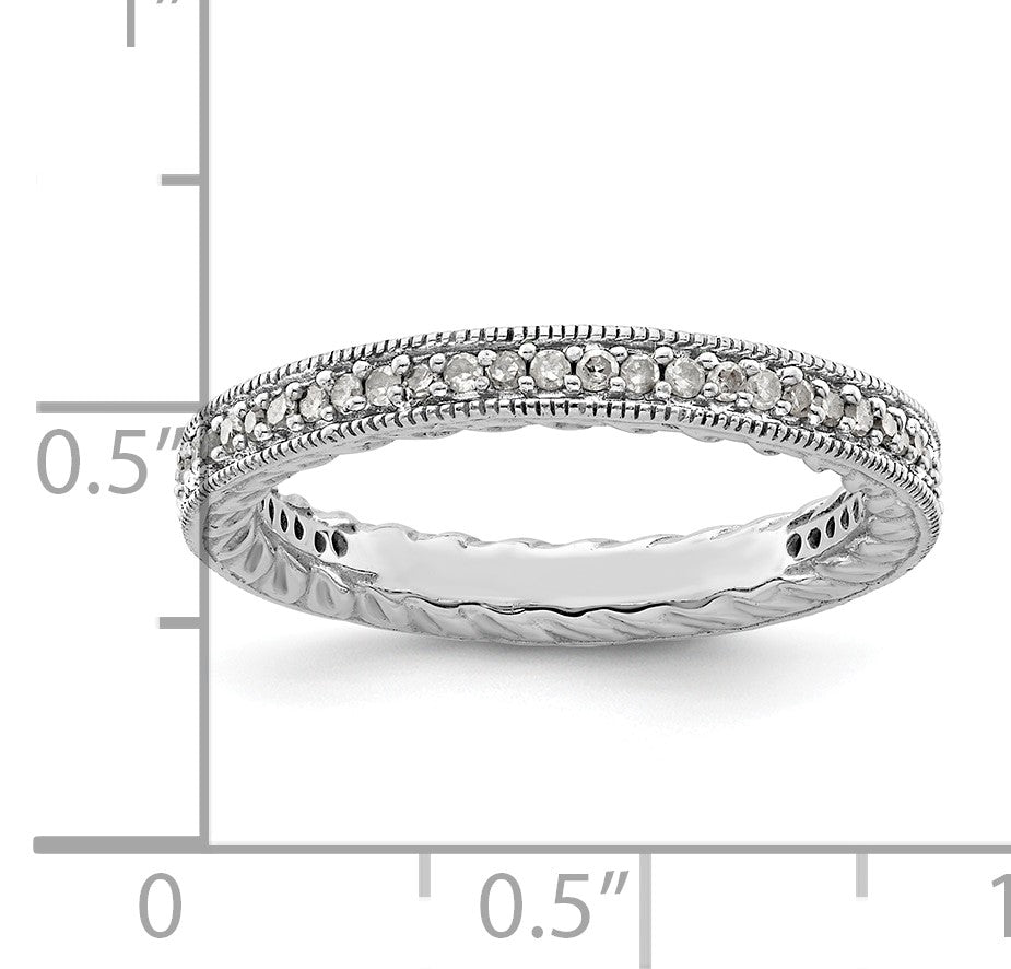 Sterlingsilber Stapelbar Expressions Poliert Diamant Ring