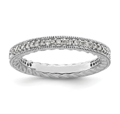 Sterlingsilber Stapelbar Expressions Poliert Diamant Ring