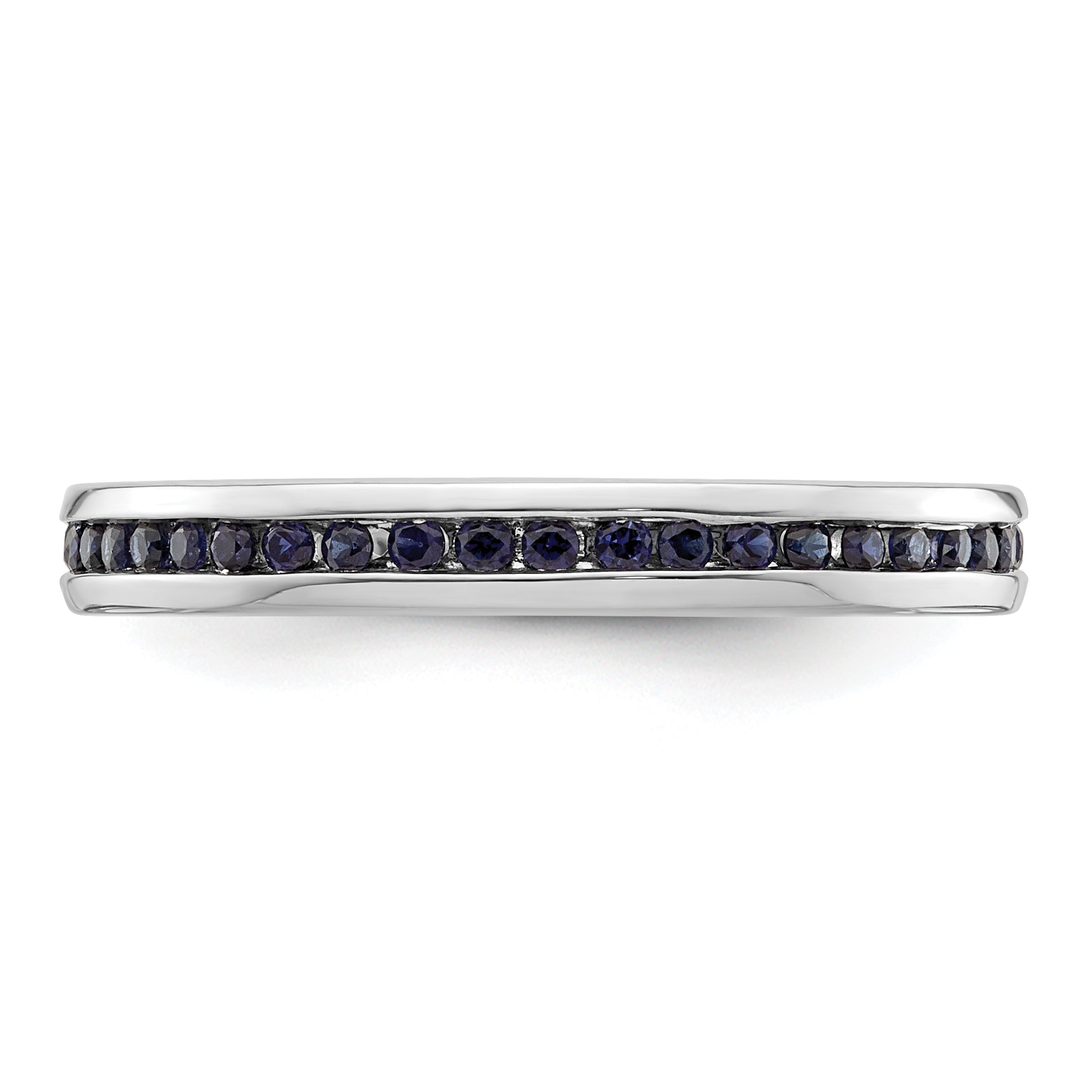 Sterlingsilber Stapelbar Expressions Poliert Erzeugt Saphir Ring