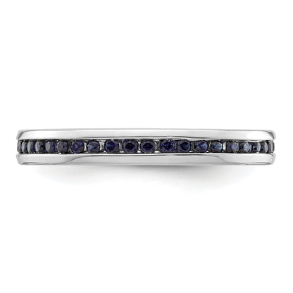 Sterlingsilber Stapelbar Expressions Poliert Erzeugt Saphir Ring