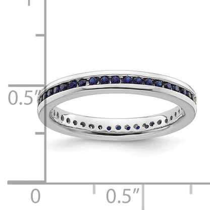 Sterlingsilber Stapelbar Expressions Poliert Erzeugt Saphir Ring